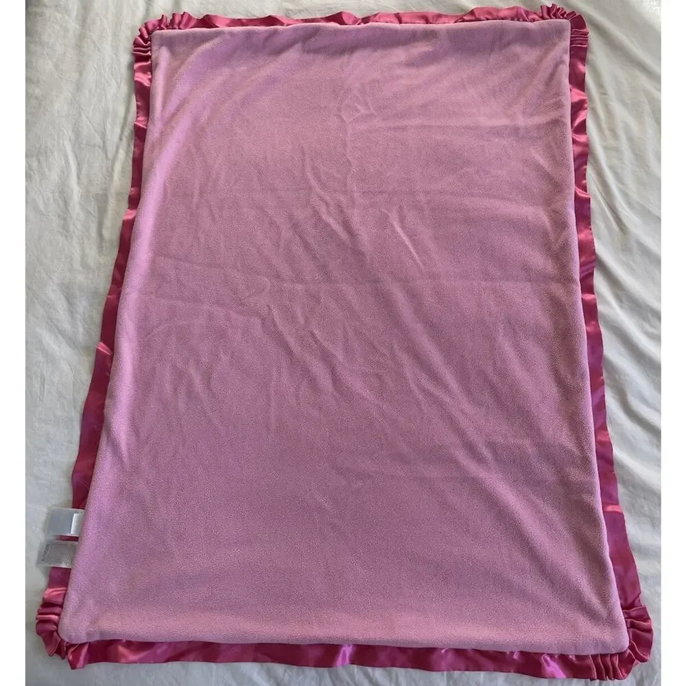 Little Wonders Sweet Pink Bunny Baby Security Blanket Mushroom Plush Satin Trim